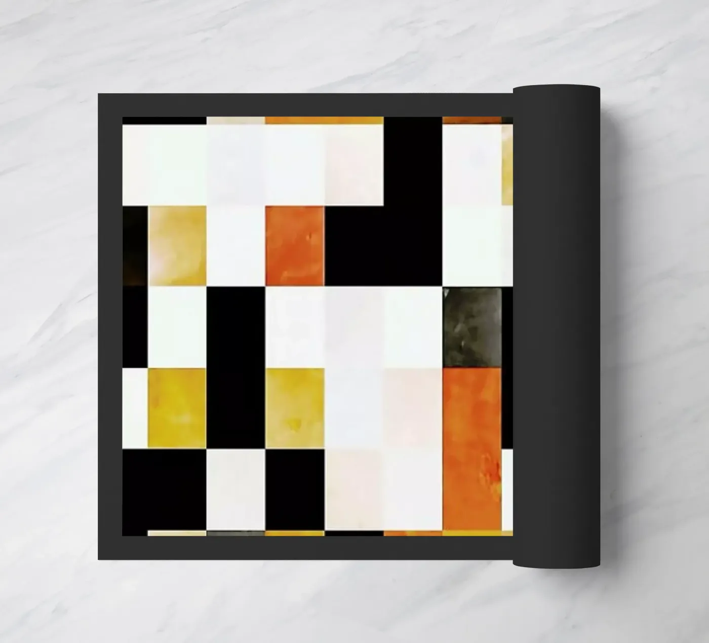 Orange Squares doormat by In Full Color