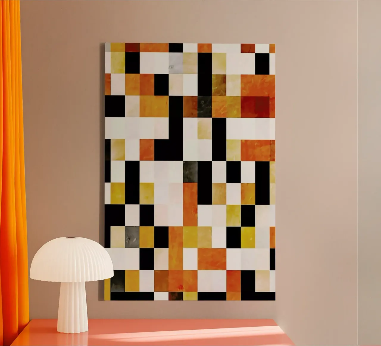 Orange Squares canvas by In Full Color
