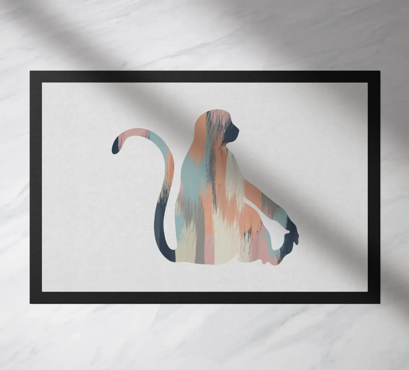 Pastel Monkey doormat by Orara Studio