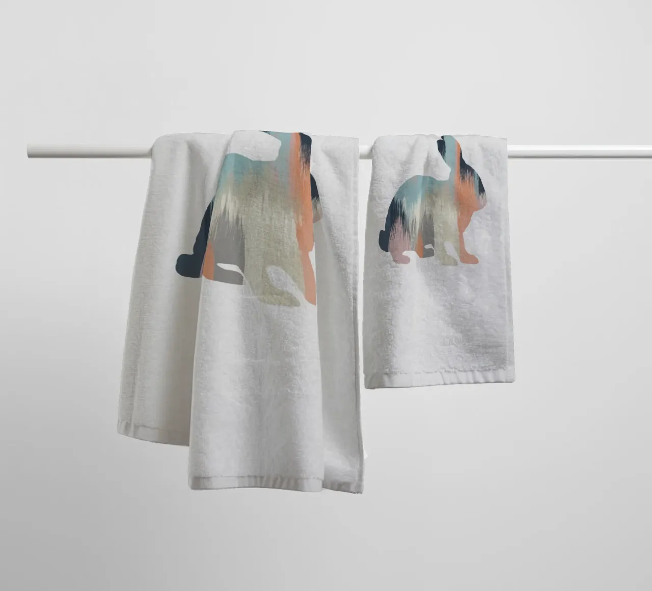 Pastel Rabbit towel by Orara Studio