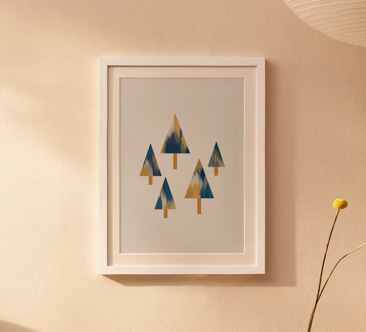 Arbres bleu et jaune poster de Orara Studio