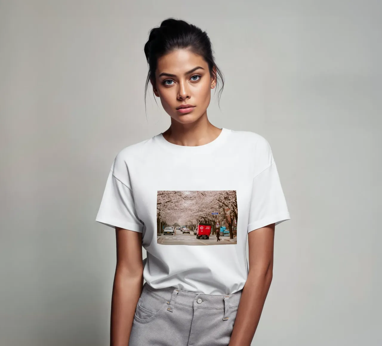 La via dei ciliegi in fiore a Seul, Corea del Sud t-shirt da mbgraphx2