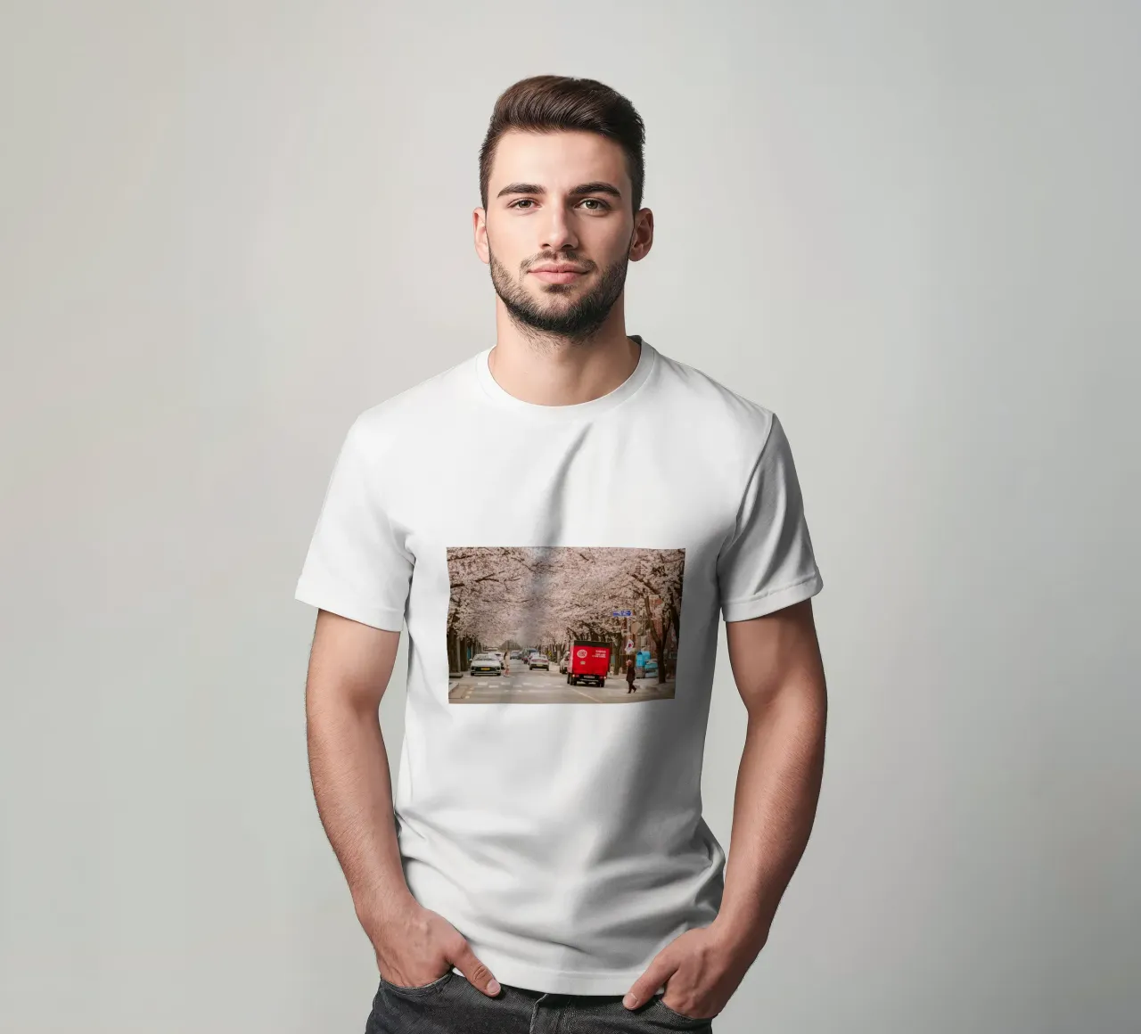 La via dei ciliegi in fiore a Seul, Corea del Sud t-shirt da mbgraphx2