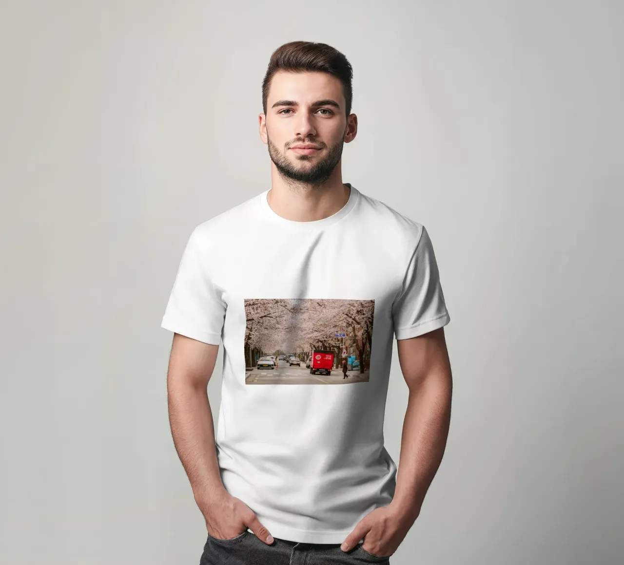 La via dei ciliegi in fiore a Seul, Corea del Sud t-shirt da mbgraphx2