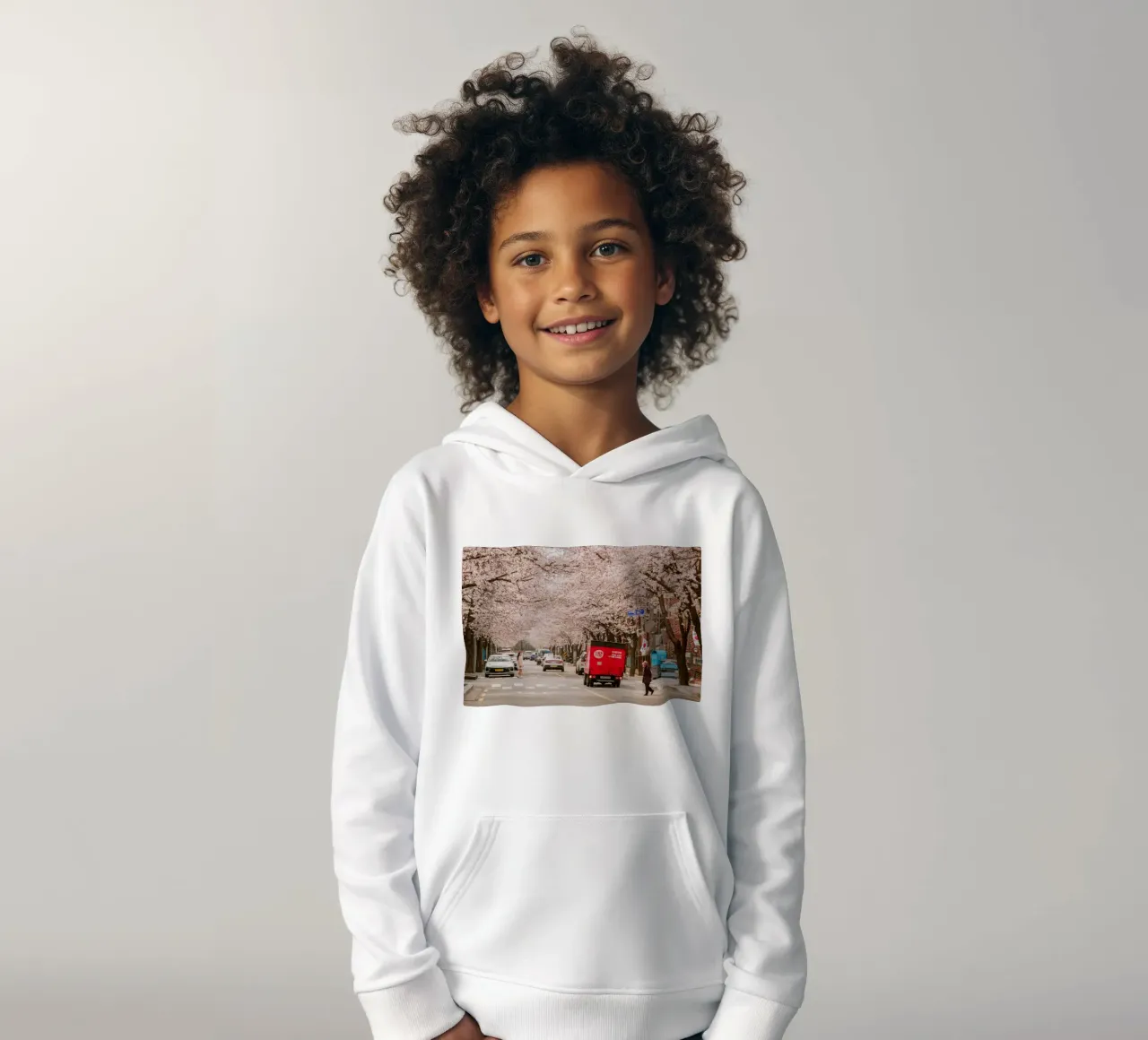La via dei ciliegi in fiore a Seul, Corea del Sud felpa bambino con cappuccio da mbgraphx2