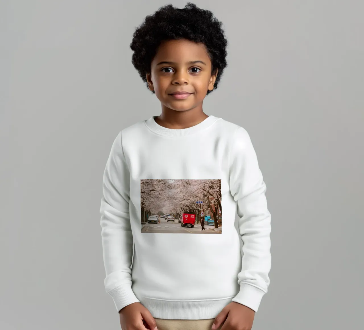 La via dei ciliegi in fiore a Seul, Corea del Sud felpa bambino da mbgraphx2