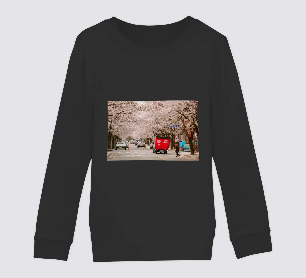 La via dei ciliegi in fiore a Seul, Corea del Sud felpa bambino da mbgraphx2