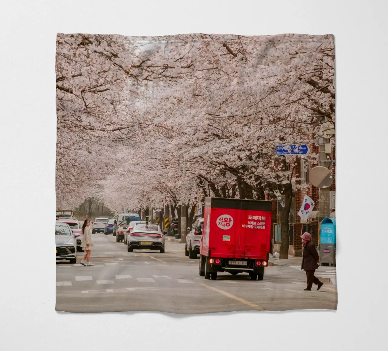 La via dei ciliegi in fiore a Seul, Corea del Sud coperta in pile da mbgraphx2