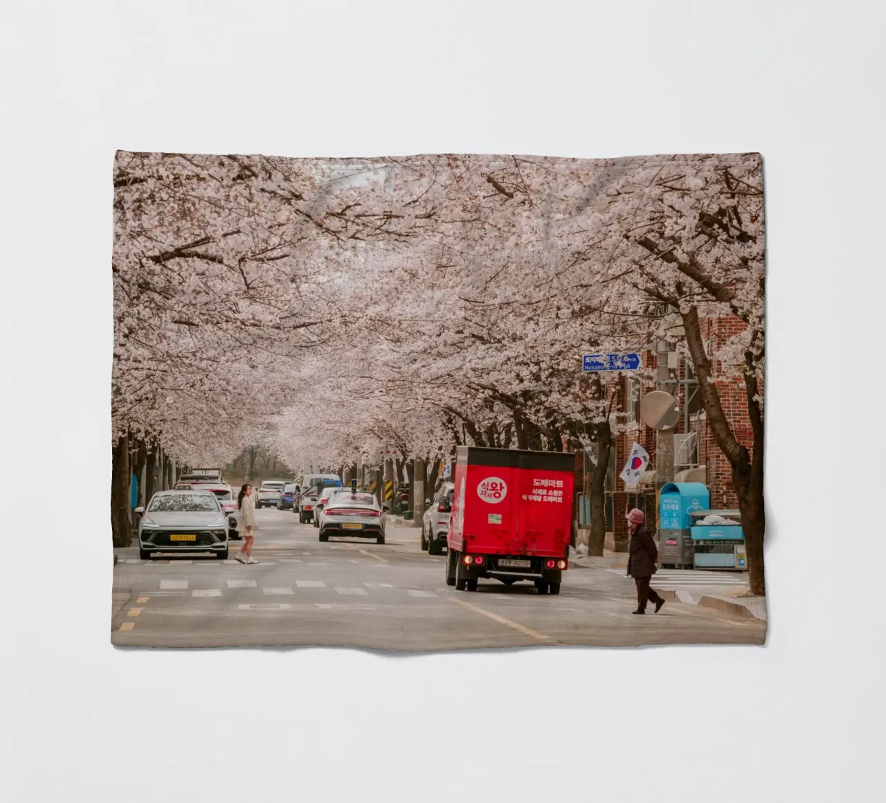 La via dei ciliegi in fiore a Seul, Corea del Sud coperta in pile da mbgraphx2