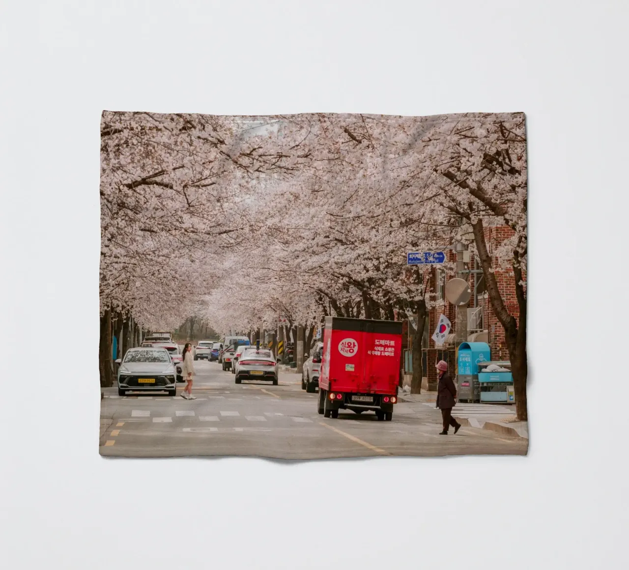 La via dei ciliegi in fiore a Seul, Corea del Sud coperta in pile da mbgraphx2