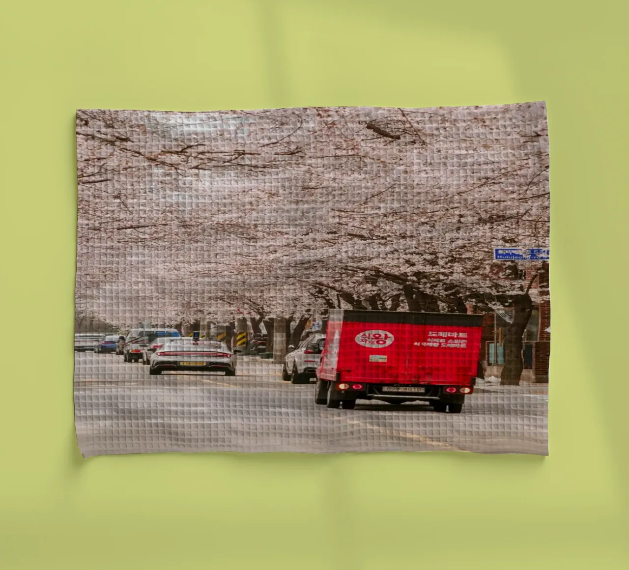 La via dei ciliegi in fiore a Seul, Corea del Sud canovaccio da cucina da mbgraphx2