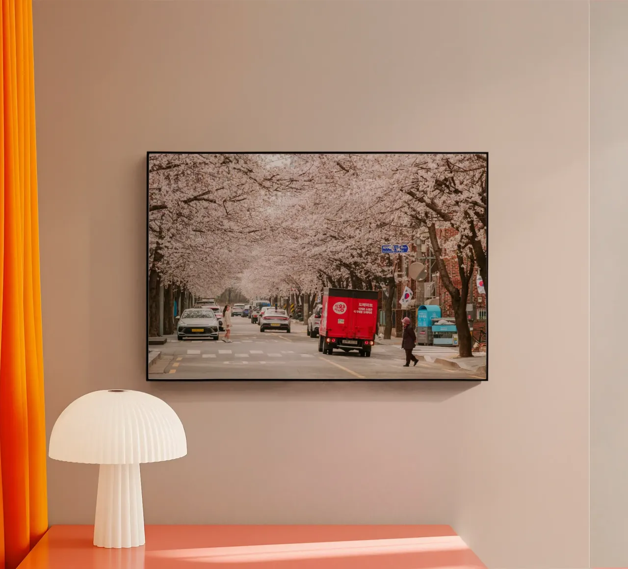 La via dei ciliegi in fiore a Seul, Corea del Sud plexiglass da mbgraphx2