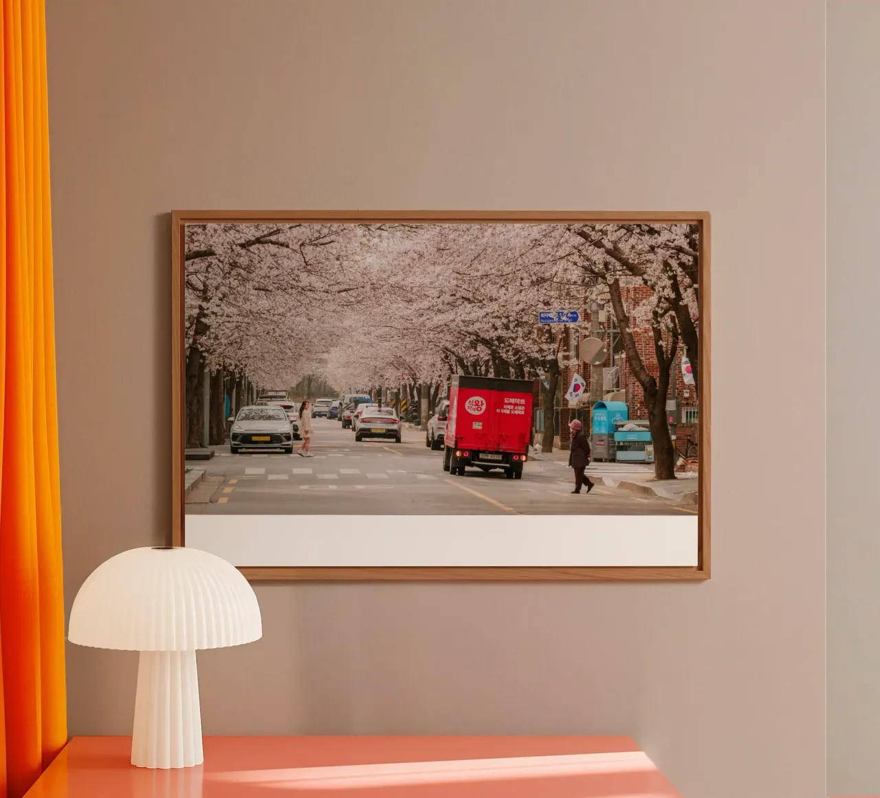 La via dei ciliegi in fiore a Seul, Corea del Sud pannello forex da mbgraphx2