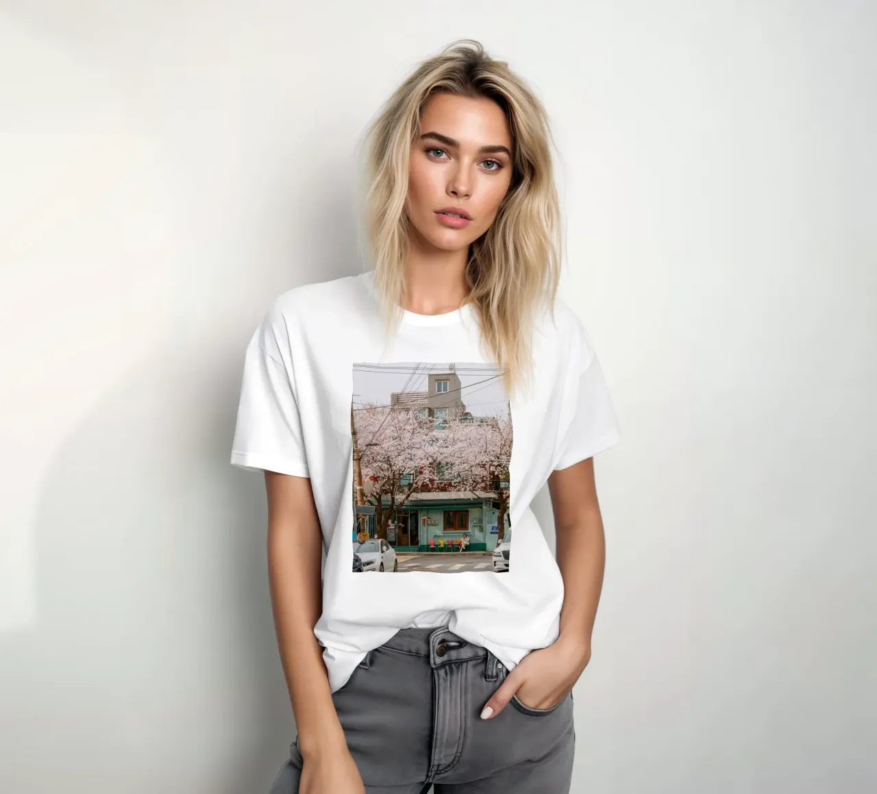 Il Cherry Blossom Café di Seul, Corea del Sud t-shirt da mbgraphx2