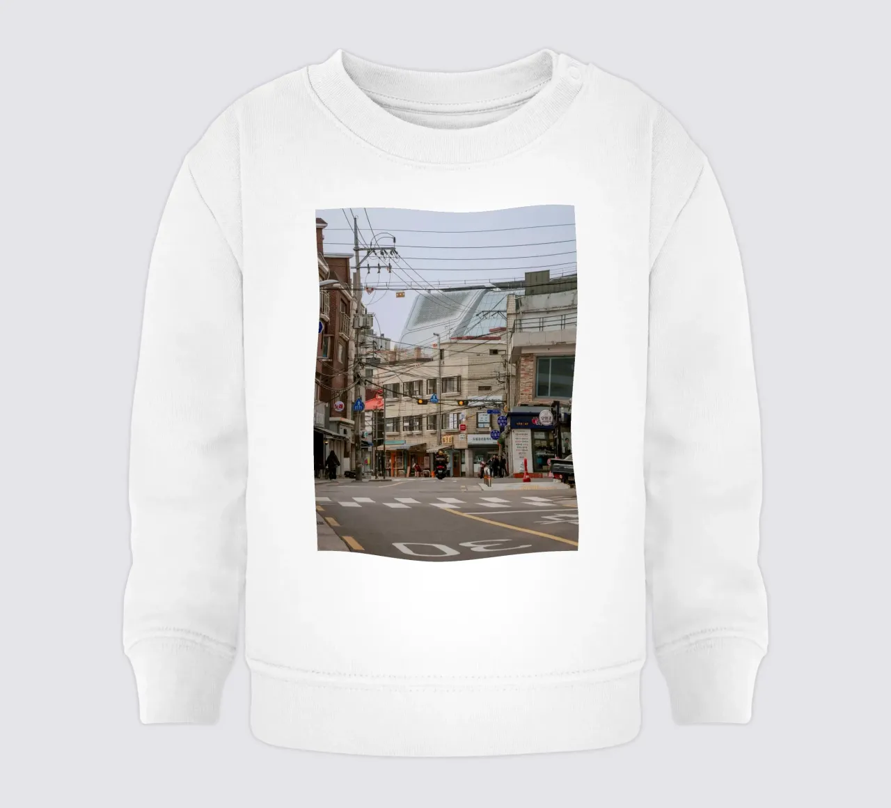 Via dell'edificio YG Entertainment a Seul, Corea del Sud felpa neonato da mbgraphx2