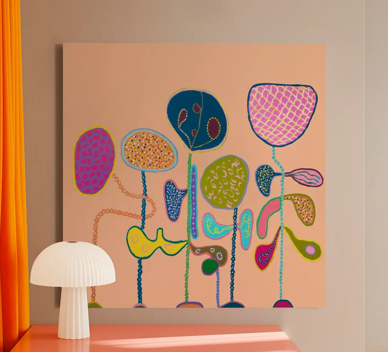 Bliss-Perzik canvas van Helen Joynson