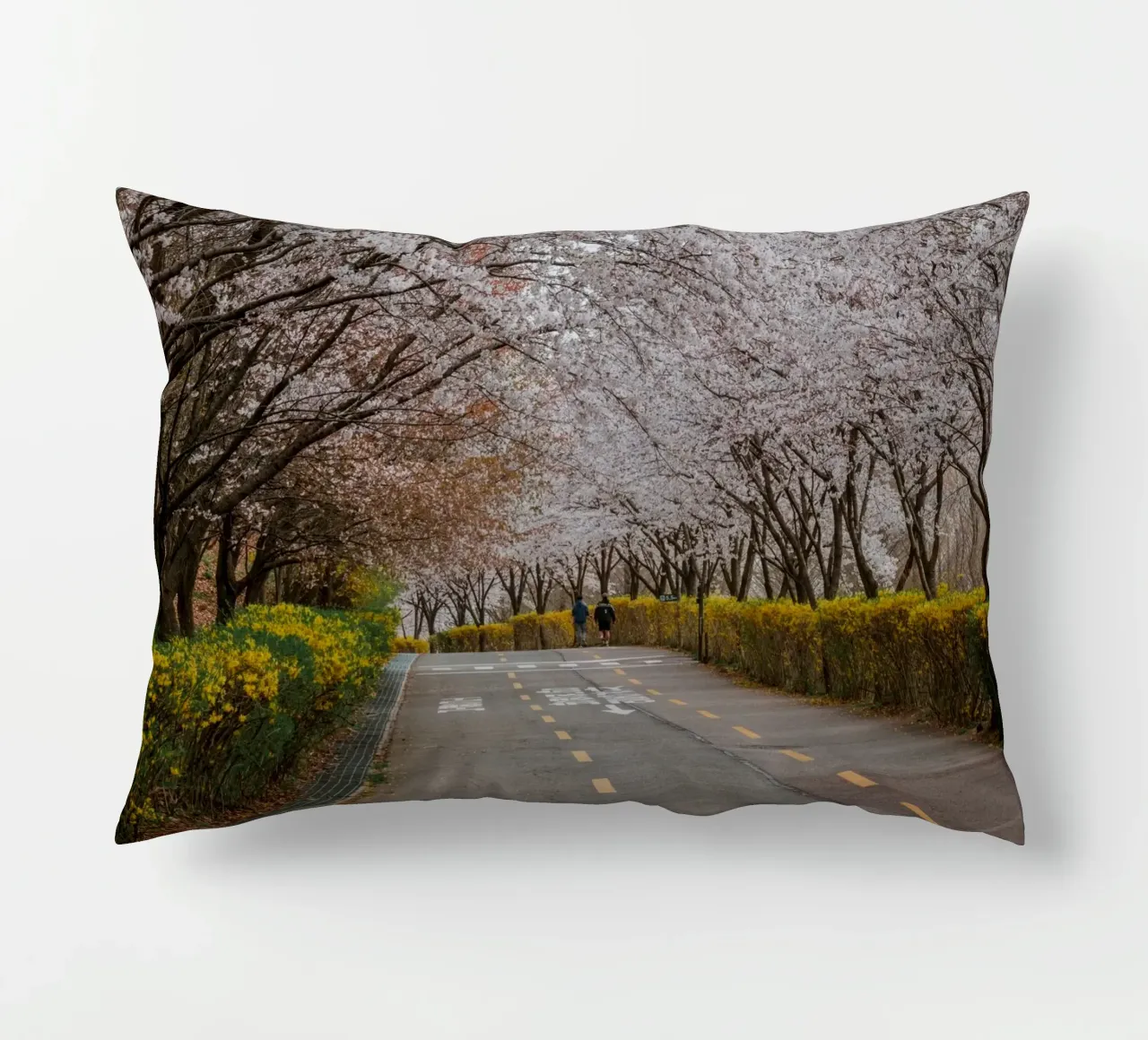 Kersenbloesems in Haneul Park in Seoul, Zuid-Korea kussen van mbgraphx2