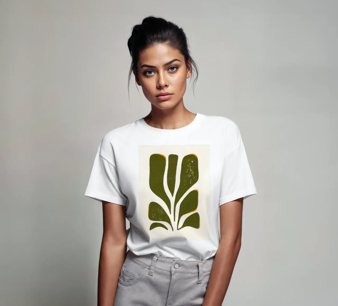 Olive Form - Poster botanico minimale t-shirt da Kunst und Kontrast