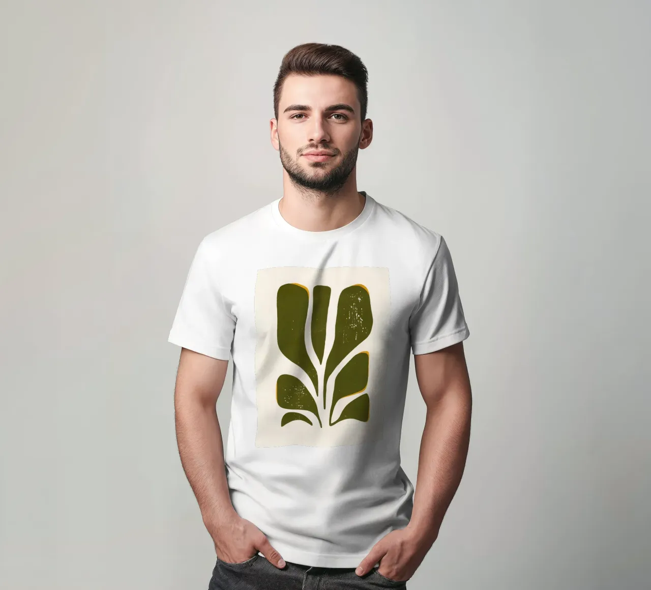 Olive Form - Poster botanico minimale t-shirt da Kunst und Kontrast