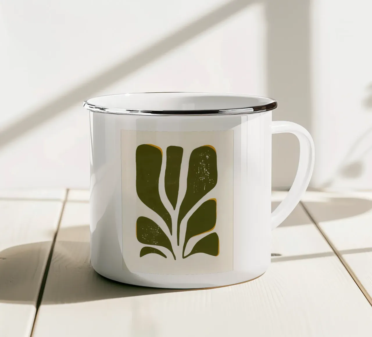 Olive Form - Poster botanico minimale tazza in smalto da Kunst und Kontrast