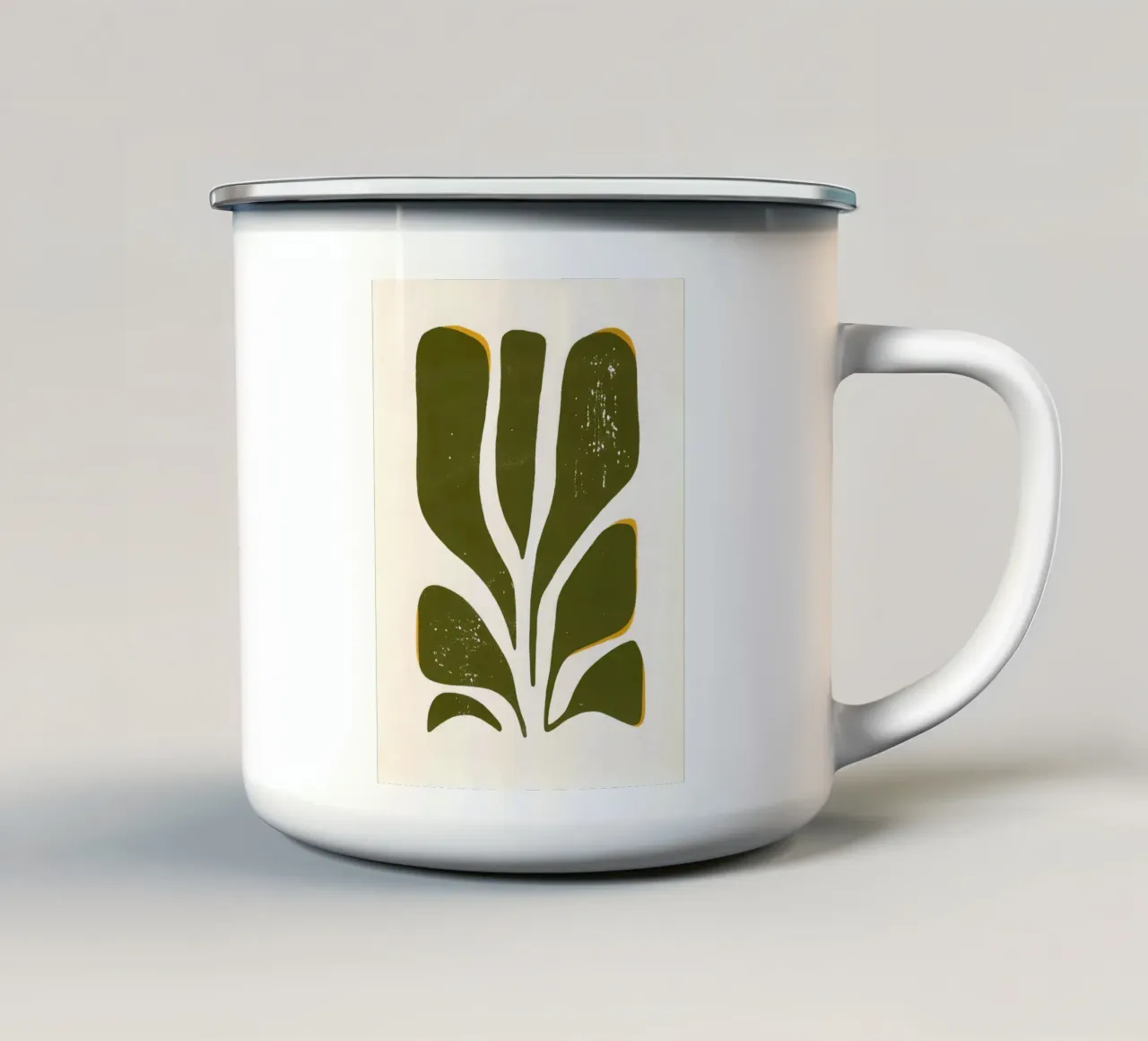 Olive Form - Poster botanico minimale tazza in smalto da Kunst und Kontrast
