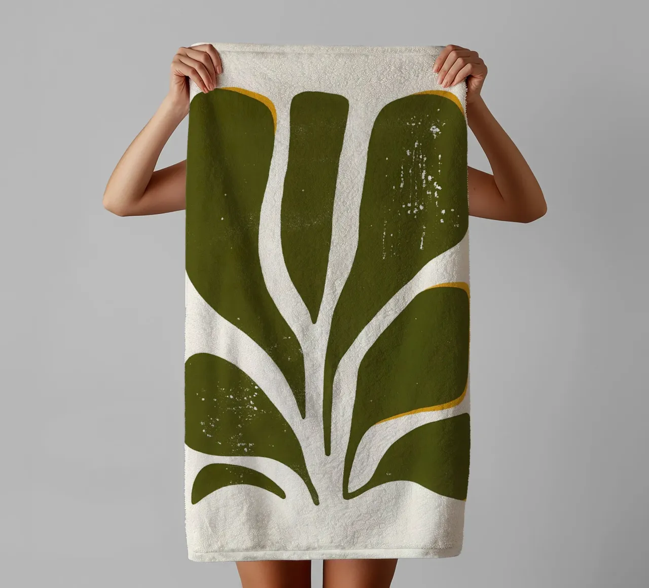 Olive Form - Poster botanico minimale asciugamano da bagno da Kunst und Kontrast