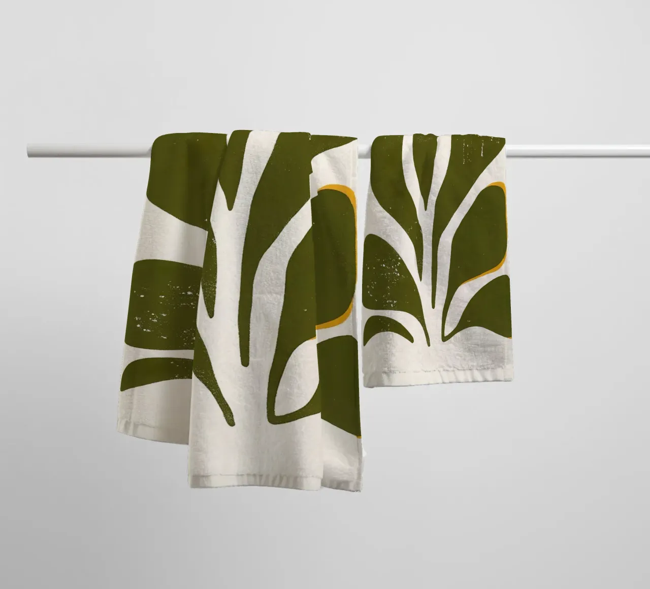 Olive Form - Poster botanico minimale asciugamano da bagno da Kunst und Kontrast