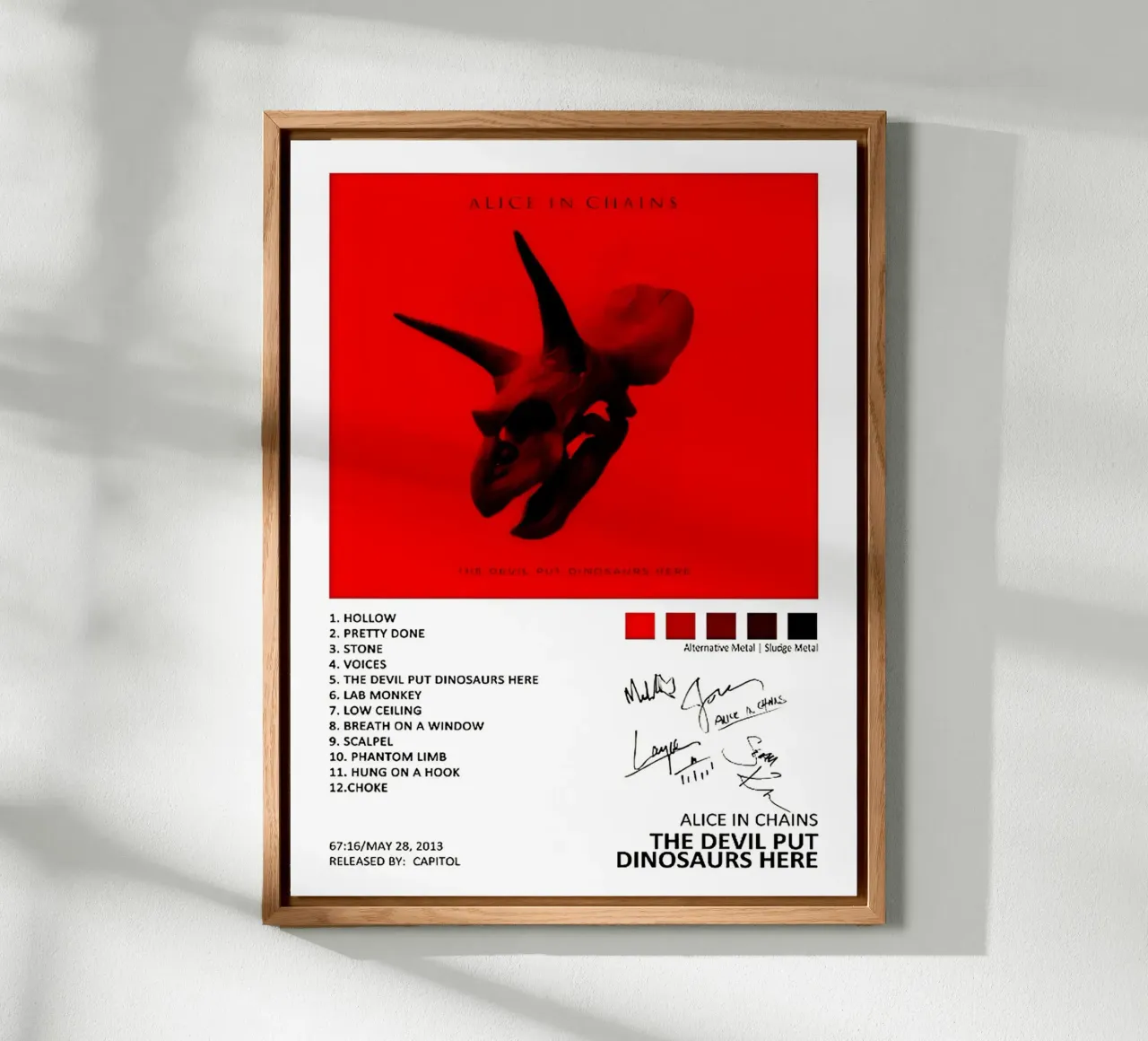 Alice In Chains The Devil Put Dinosaurs Here Tracklists alluminio dibond da Linda Tobrut