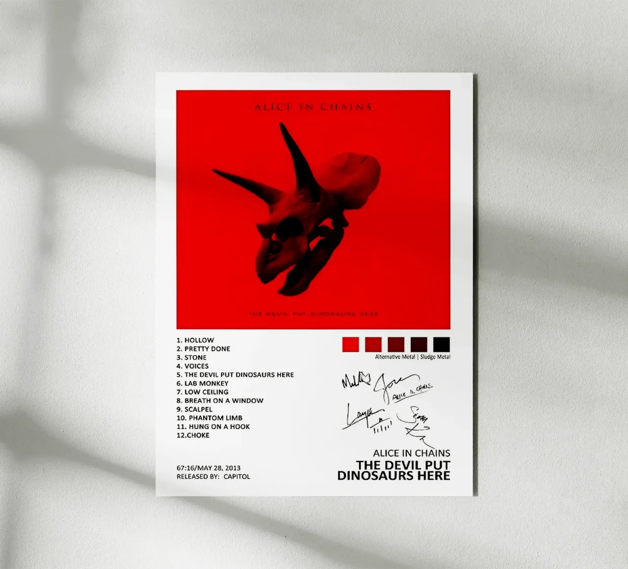 Alice In Chains The Devil Put Dinosaurs Here Tracklists alluminio dibond da Linda Tobrut