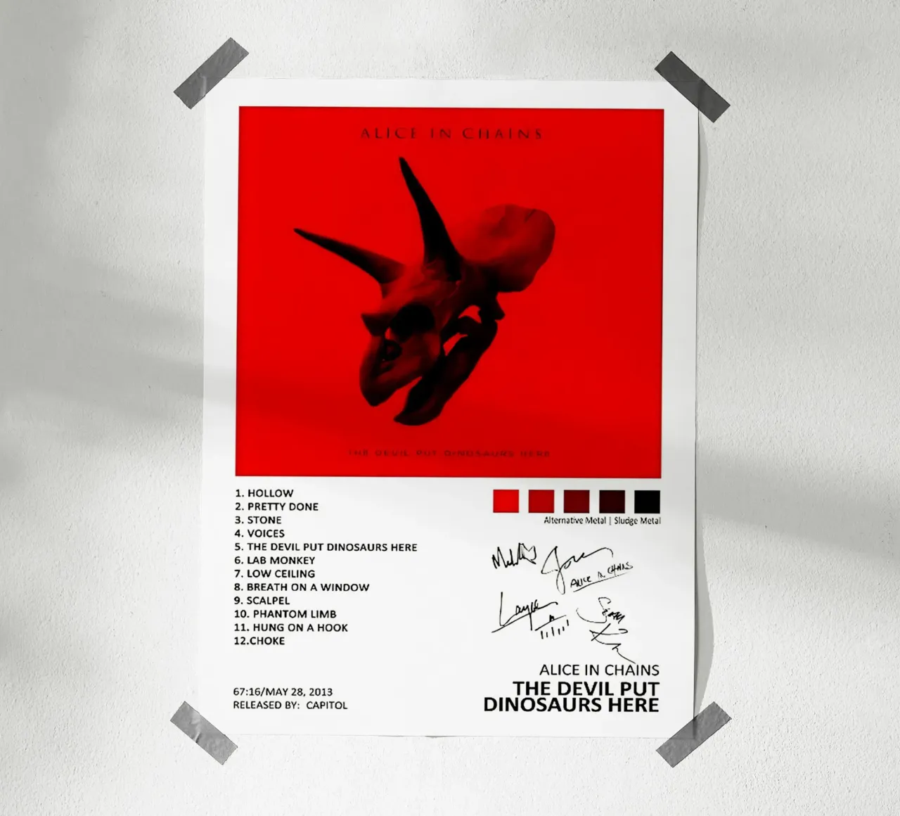 Alice In Chains The Devil Put Dinosaurs Here Tracklists carta hahnemühle da Linda Tobrut