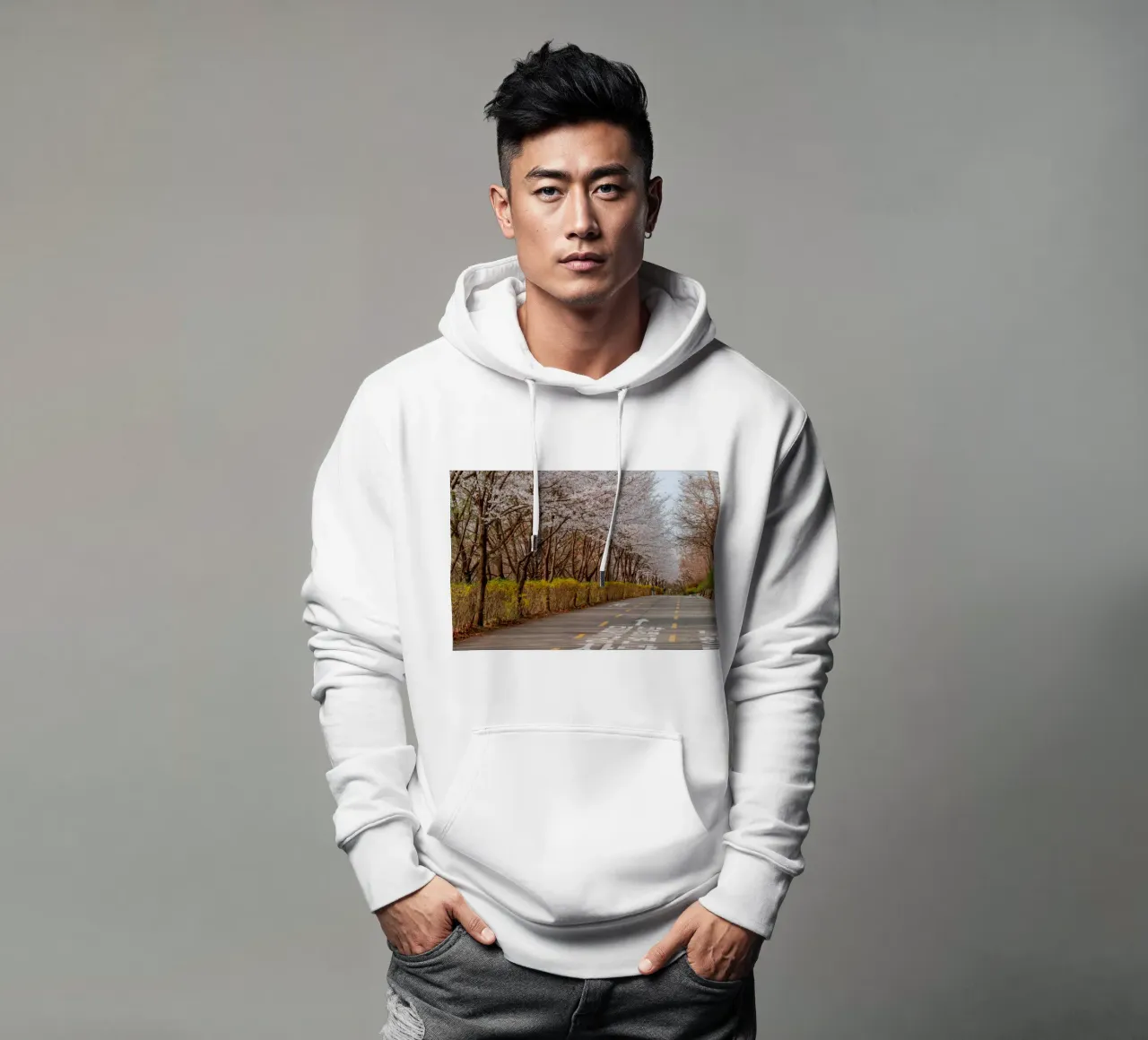 I ciliegi in fiore del Parco Haneul a Seul, Corea del Sud felpa con cappuccio da mbgraphx2