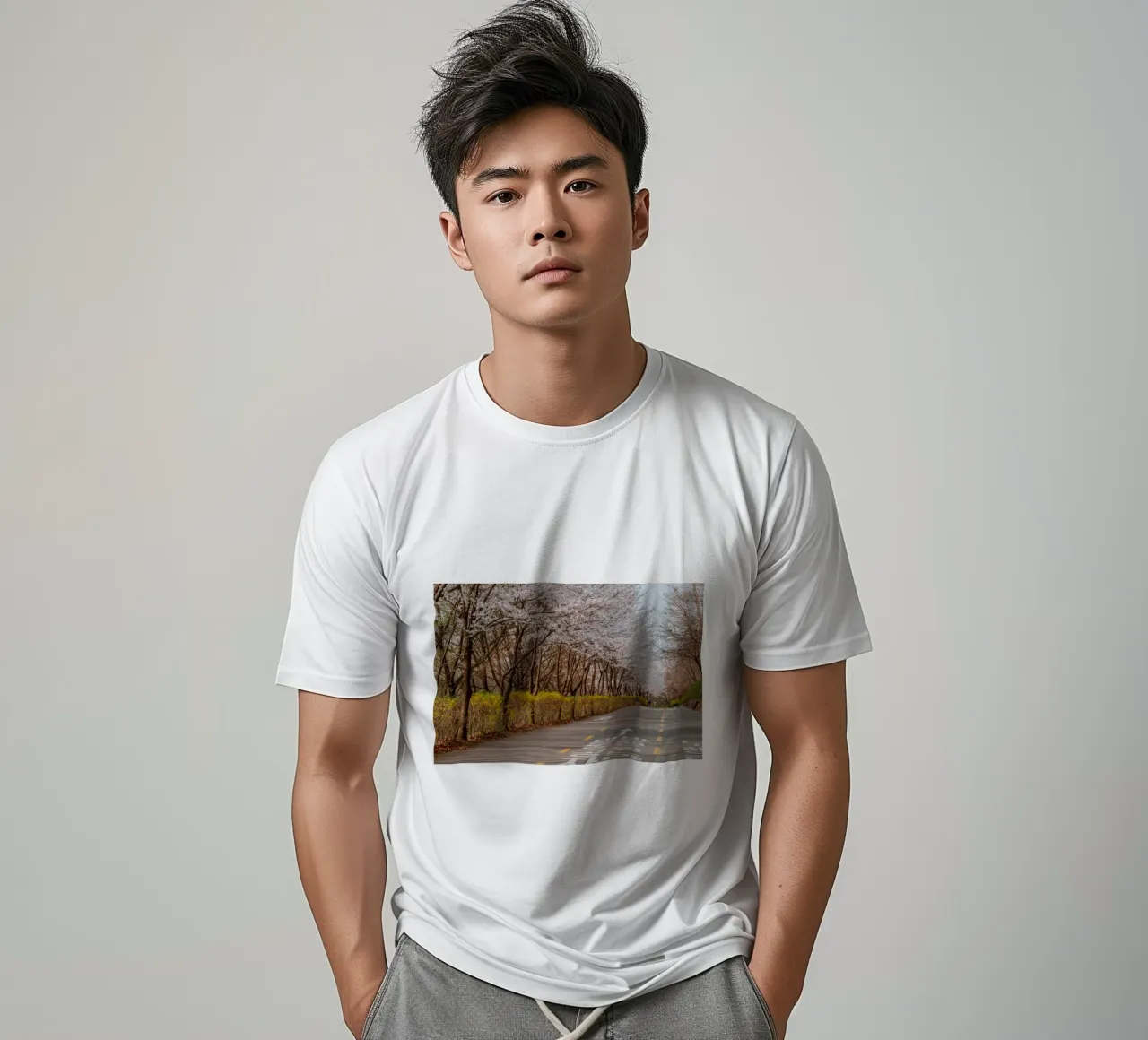 I ciliegi in fiore del Parco Haneul a Seul, Corea del Sud t-shirt da mbgraphx2