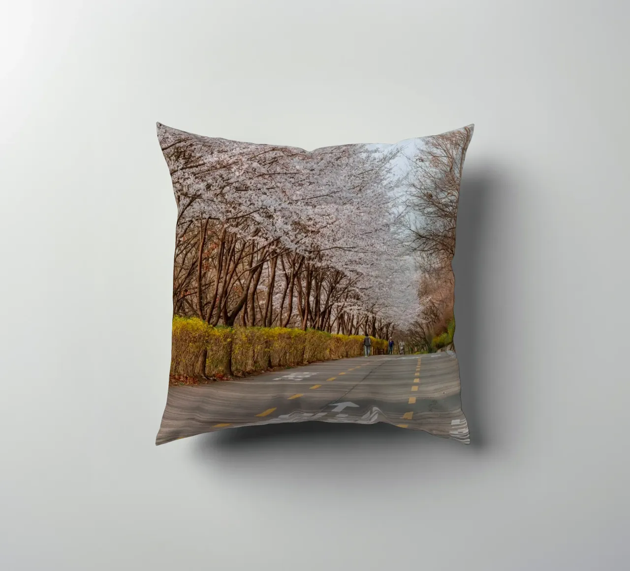 Haneul Park Kersenbloesems in Seoul, Zuid-Korea kussen van mbgraphx2