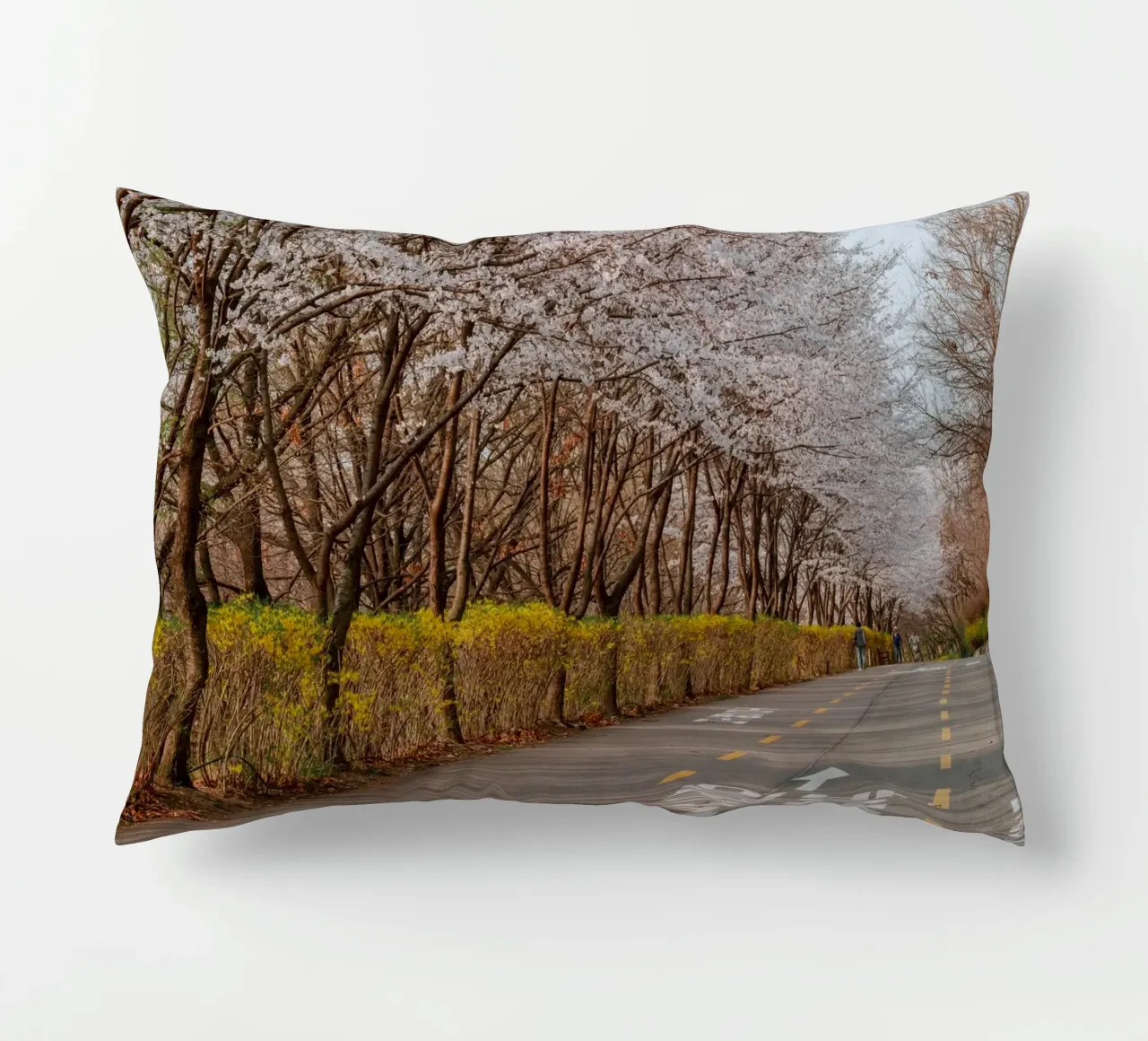 Haneul Park Kersenbloesems in Seoul, Zuid-Korea kussen van mbgraphx2