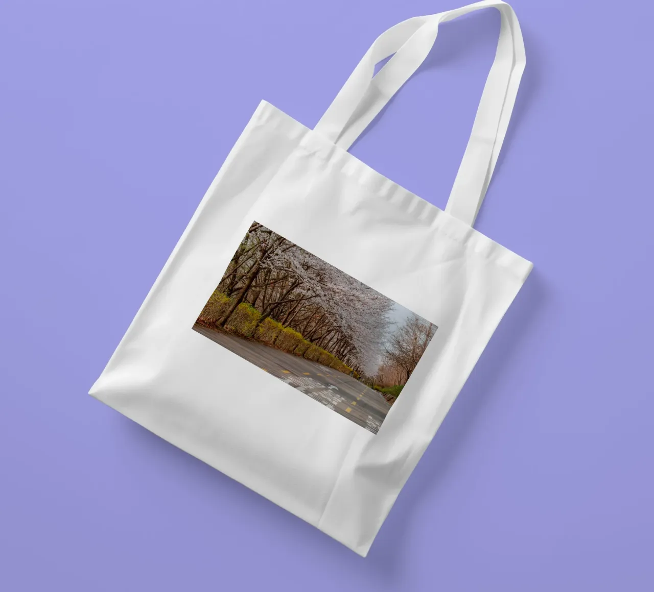 I ciliegi in fiore del Parco Haneul a Seul, Corea del Sud borsa in juta da mbgraphx2