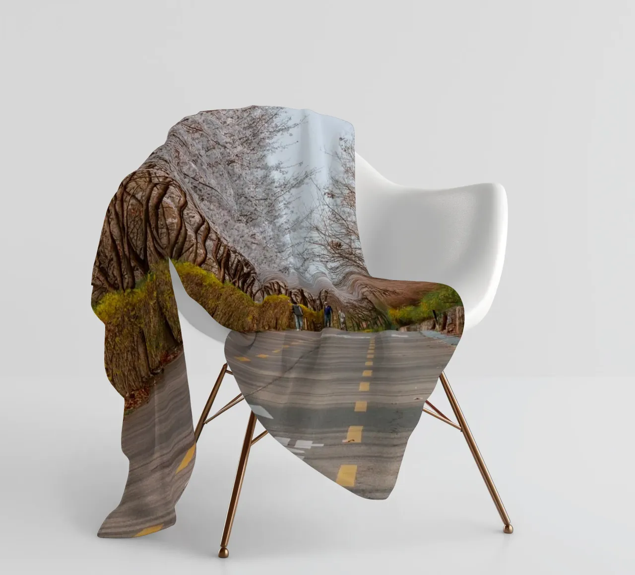 I ciliegi in fiore del Parco Haneul a Seul, Corea del Sud coperta in pile da mbgraphx2