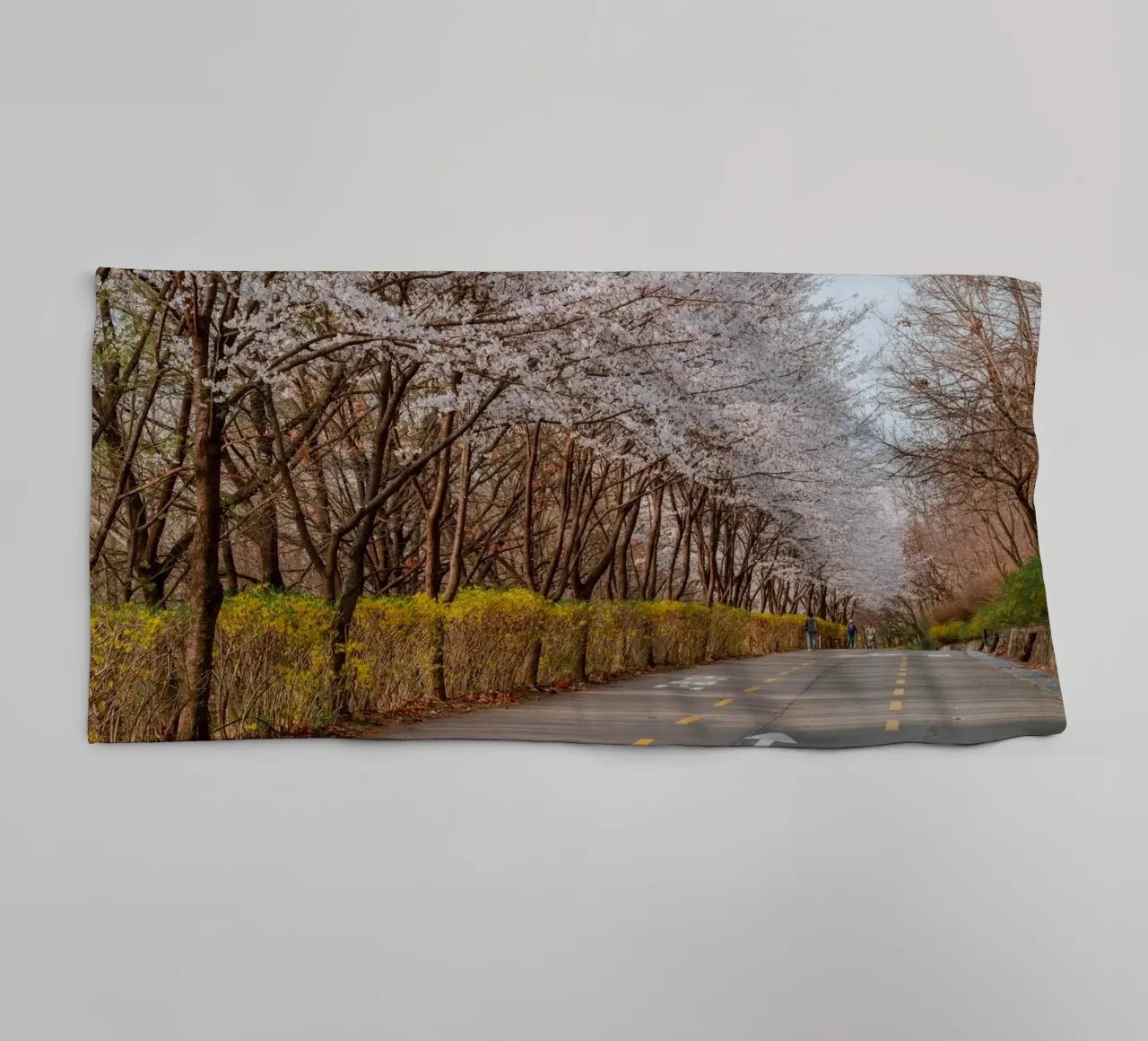 I ciliegi in fiore del Parco Haneul a Seul, Corea del Sud asciugamano da bagno da mbgraphx2