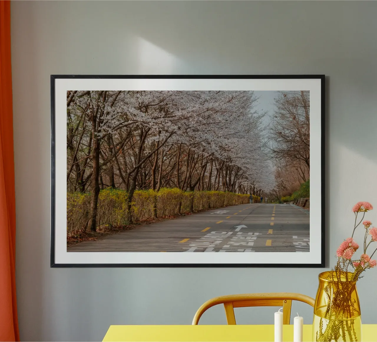 I ciliegi in fiore del Parco Haneul a Seul, Corea del Sud carta hahnemühle da mbgraphx2