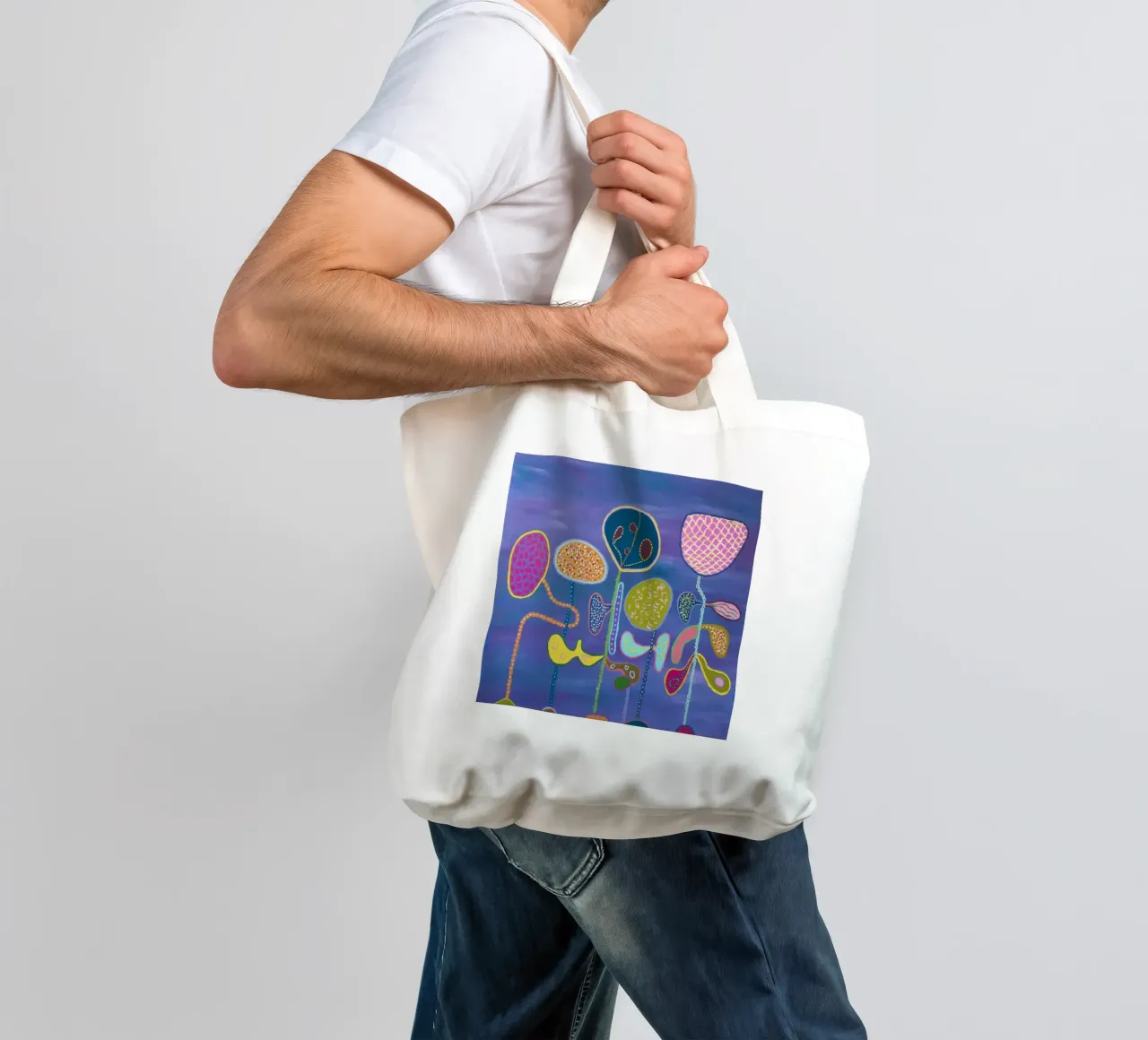 Beatitudine borsa in juta da Helen Joynson