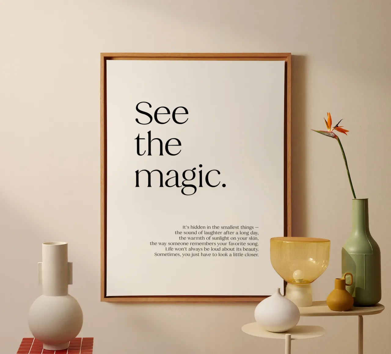 See the magic. | minimalistic design | typography tela da just typo