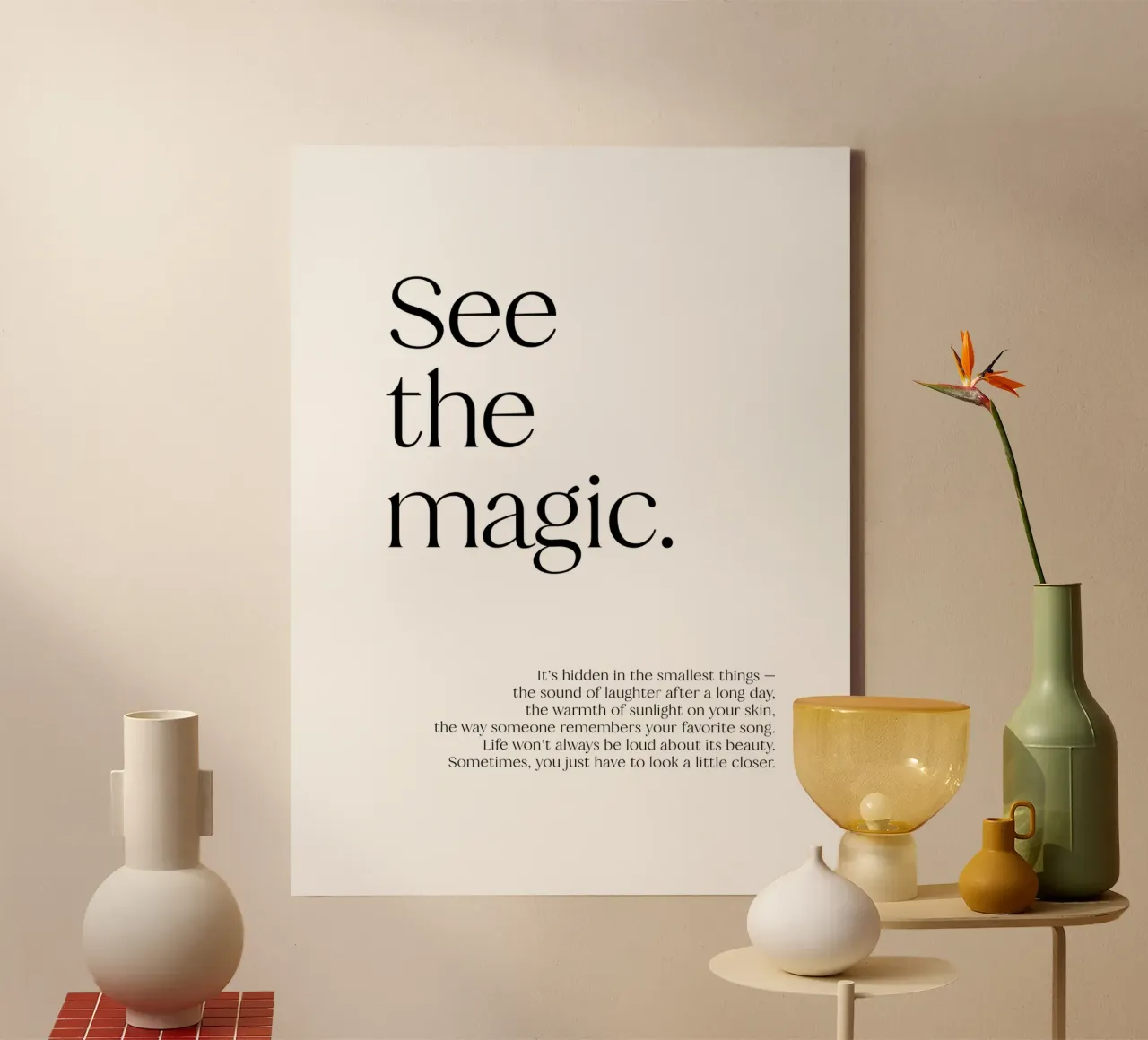 See the magic. | minimalistic design | typography tela da just typo