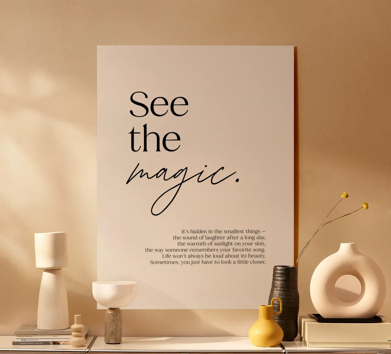 See the magic. | minimalistic design | typography plexiglass da just typo
