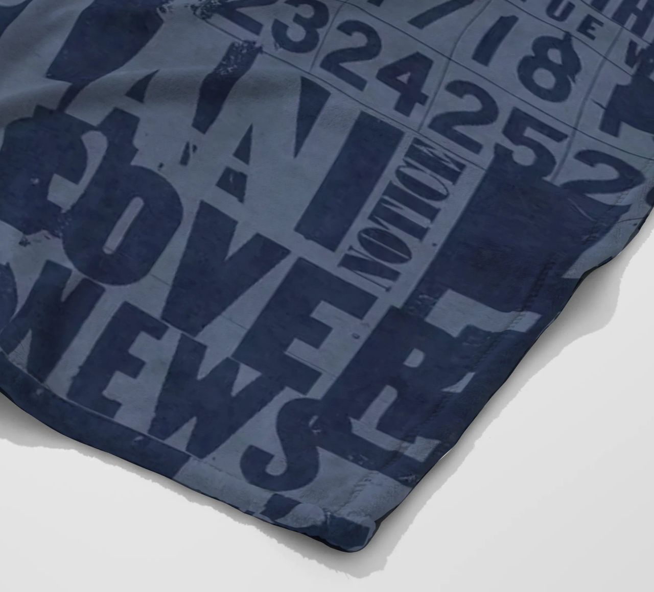 Urban Style Grunge Typography Letters And Numbers Blue Fleecedecke von Andrea Haase Modern Home