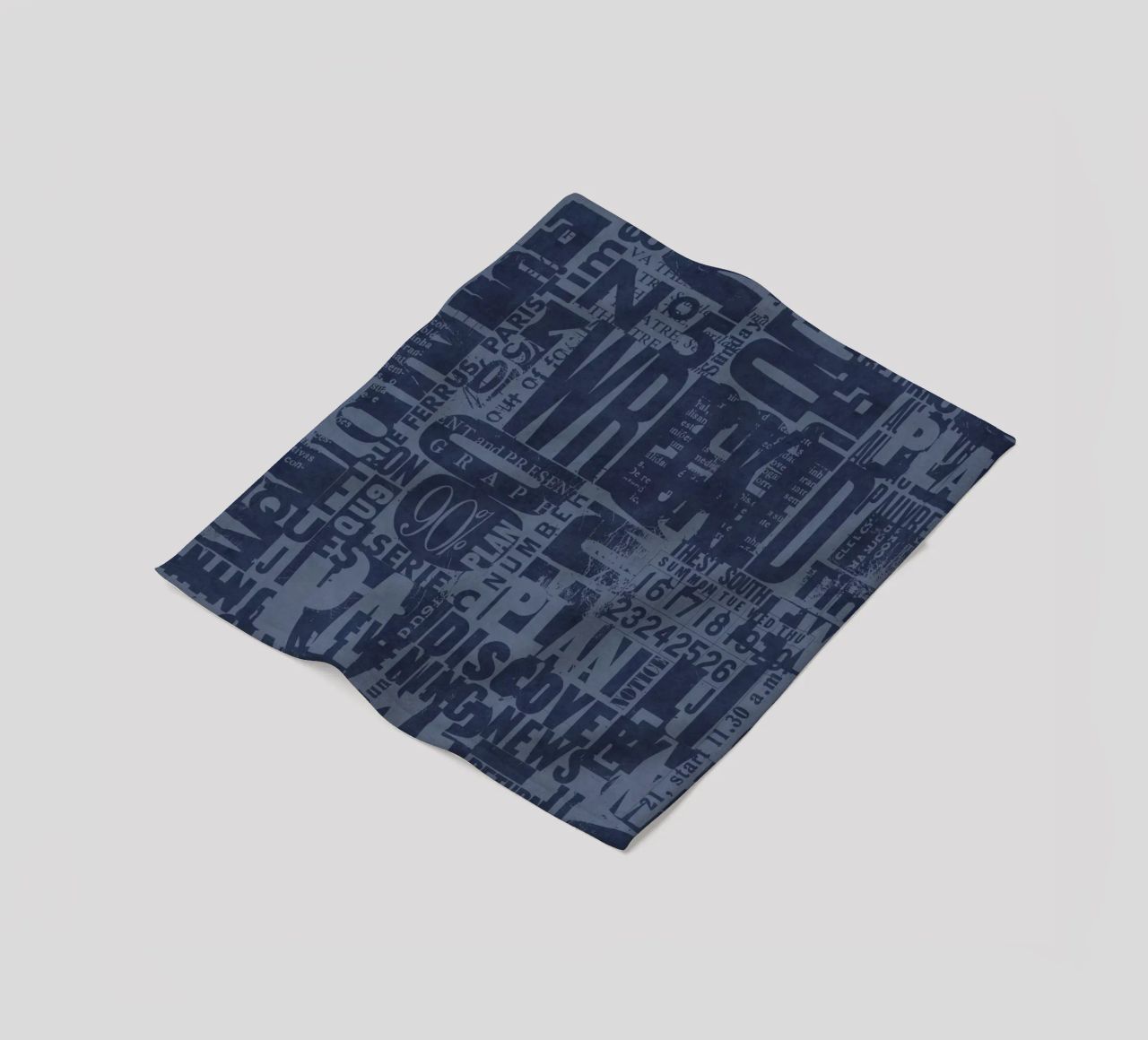 Urban Style Grunge Typography Letters And Numbers Blue Fleecedecke von Andrea Haase Modern Home