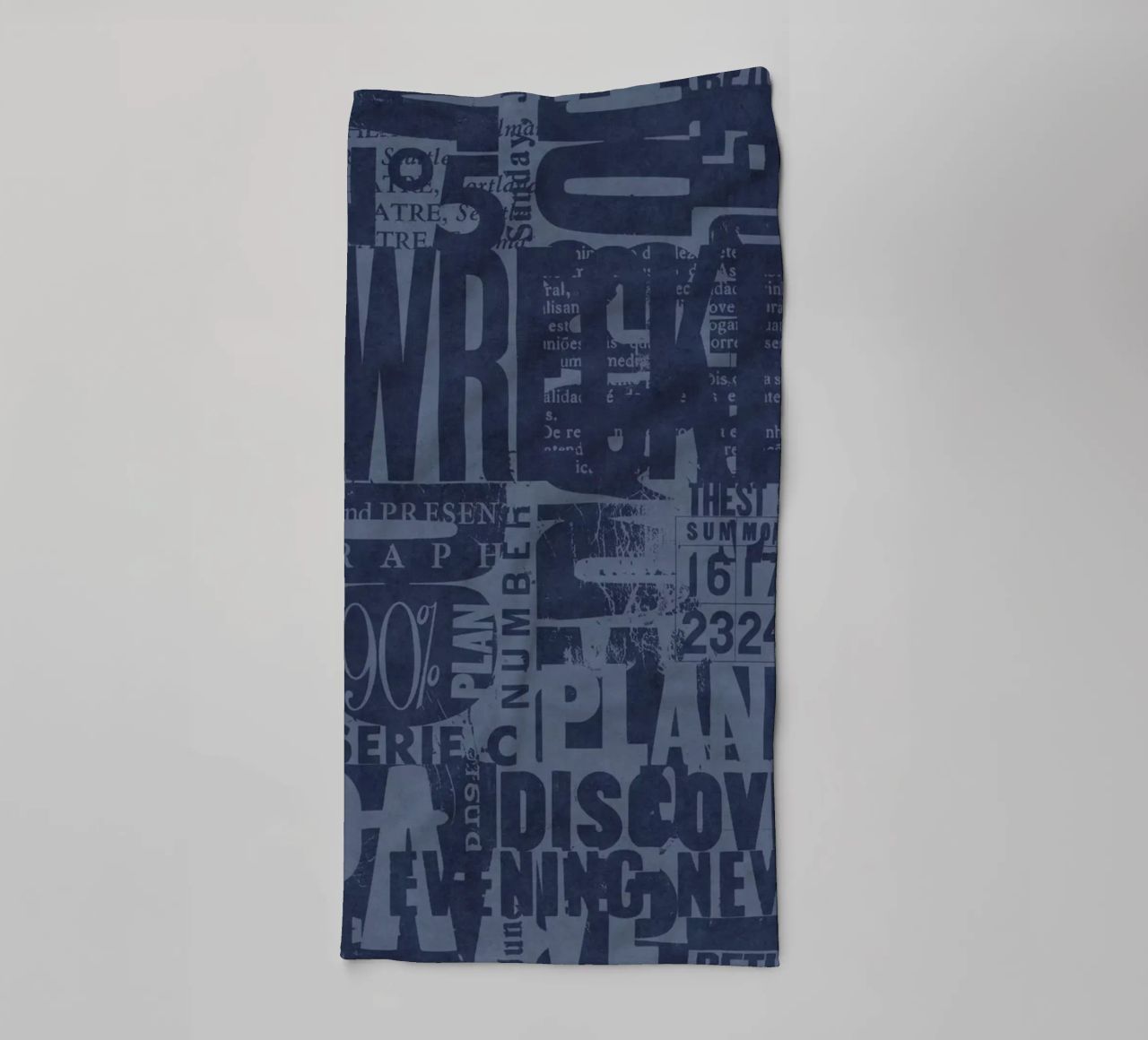 Urban Style Grunge Typography Letters And Numbers Blue Handtuch von Andrea Haase Modern Home