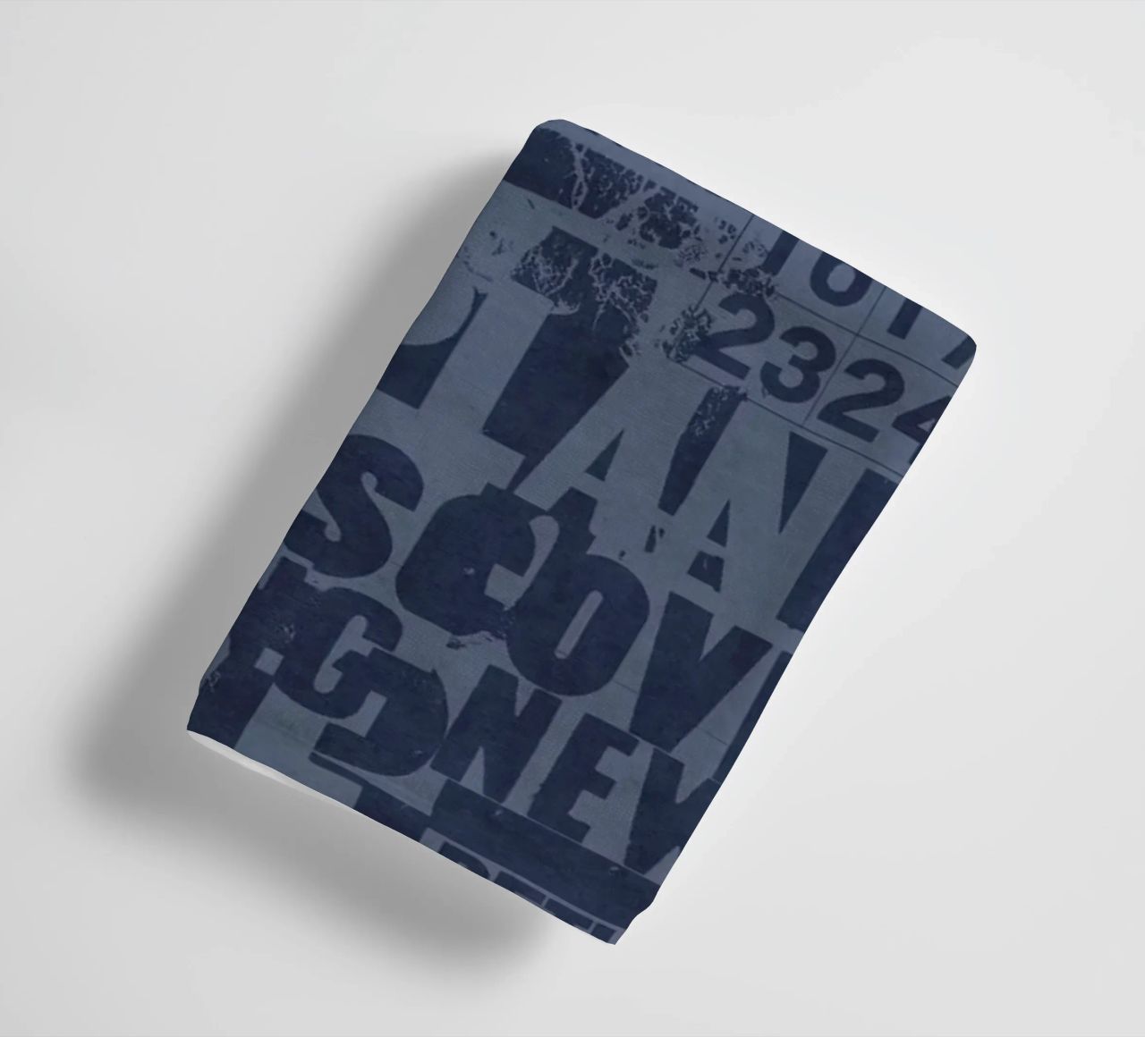 Urban Style Grunge Typography Letters And Numbers Blue Handtuch von Andrea Haase Modern Home