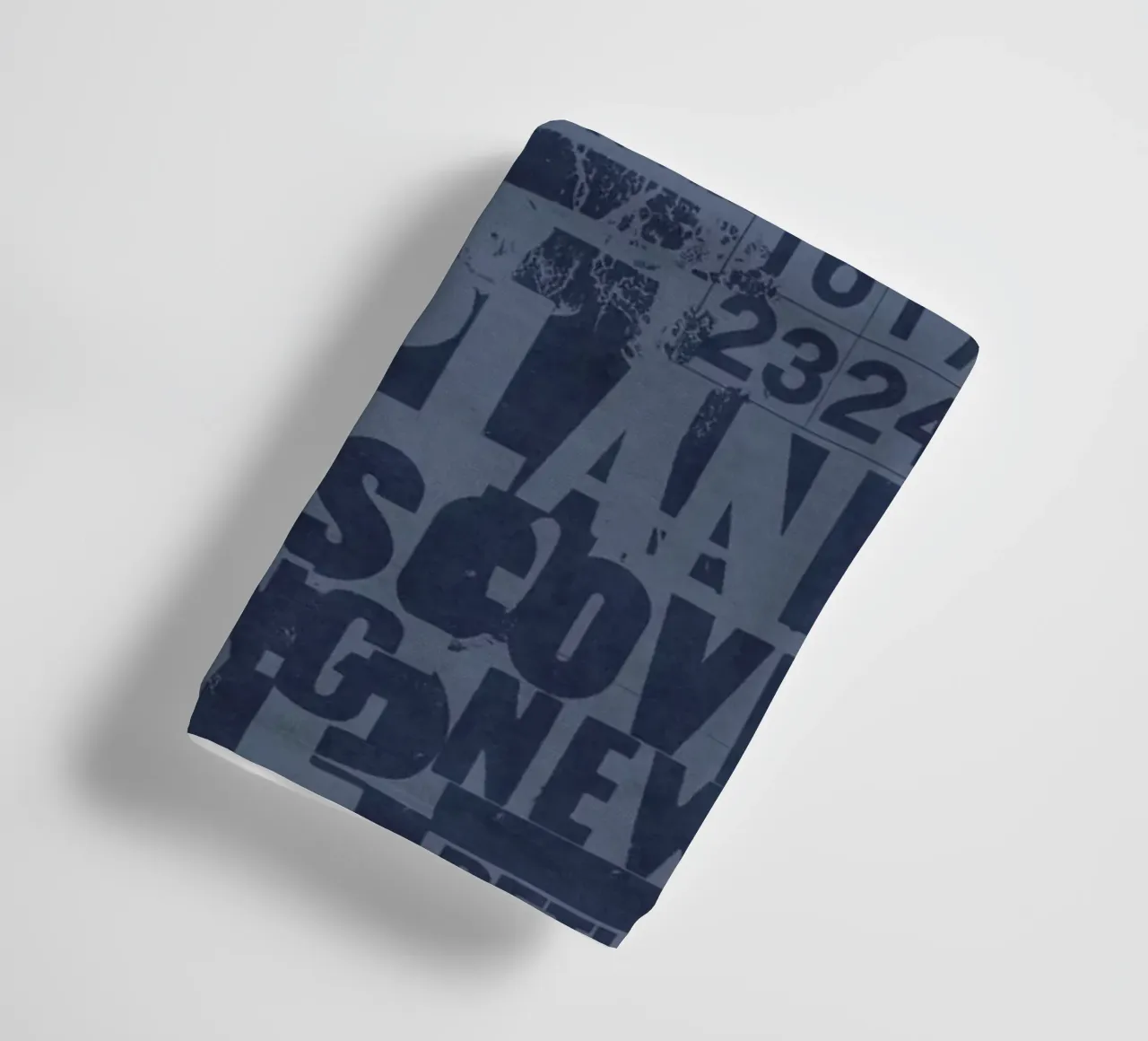 Urban Style Grunge Typography Letters And Numbers Blue towel by Andrea Haase Modern Home