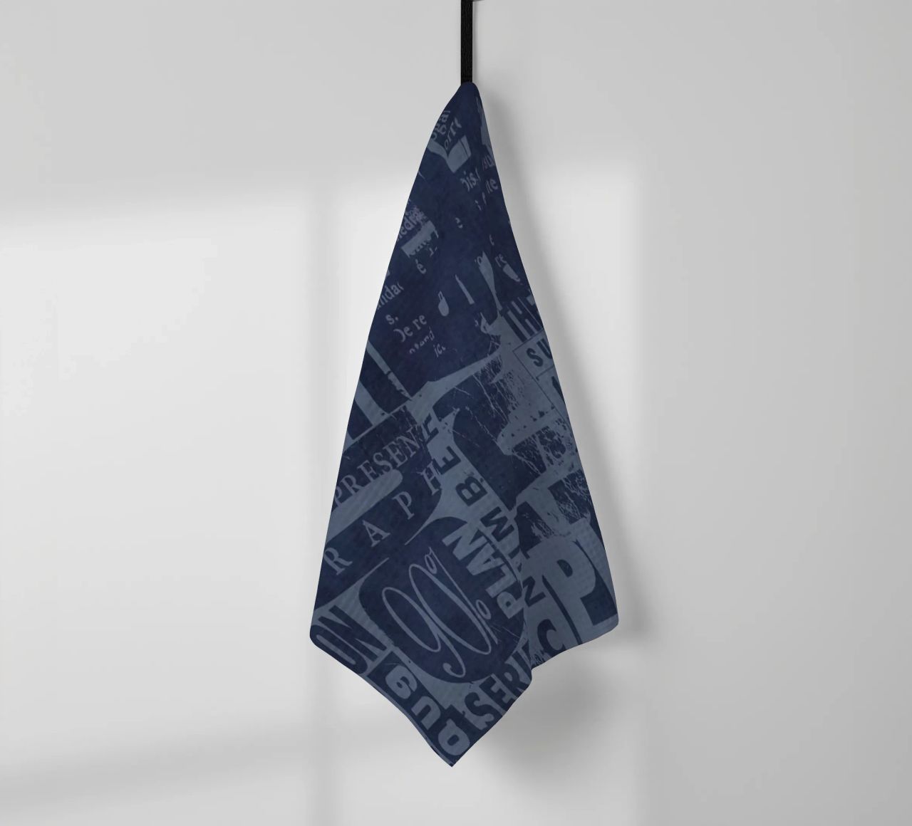 Urban Style Grunge Typography Letters And Numbers Blue Geschirrtuch von Andrea Haase Modern Home