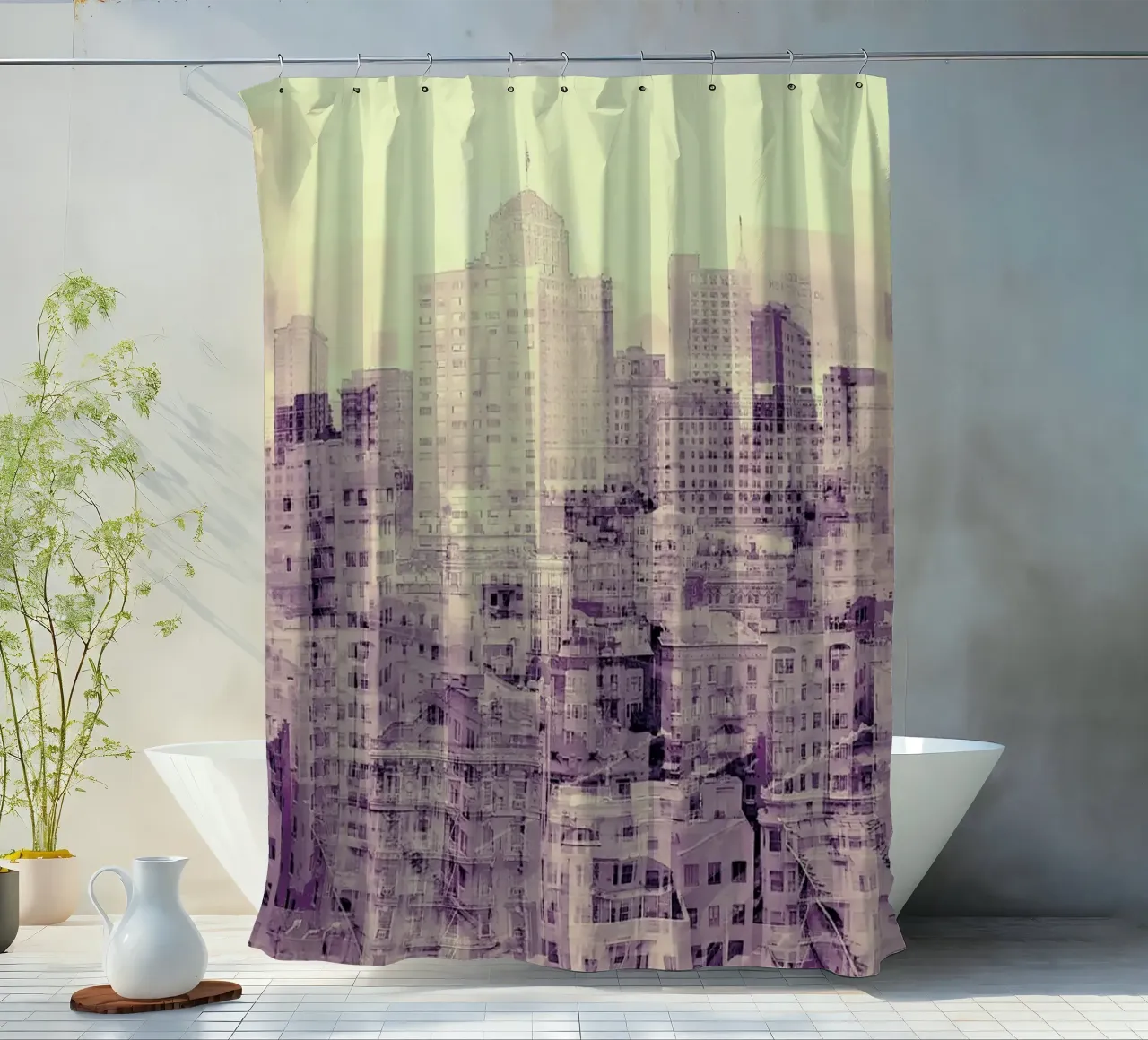 Ghost City shower curtain by In Full Color