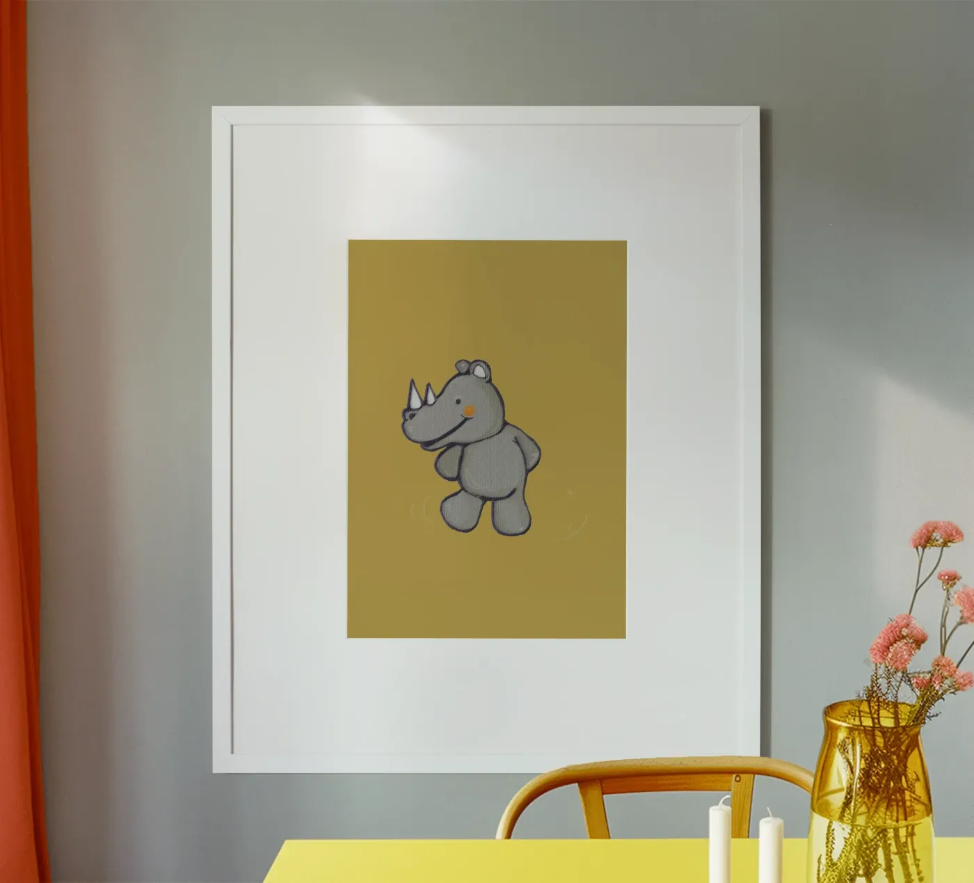 Fröhliches Nashorn Poster von Zara Westerberg